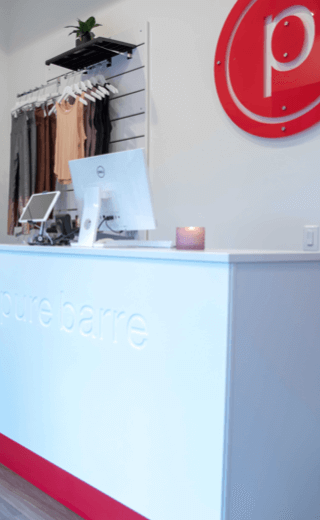 Front desk at Pure Barre studio